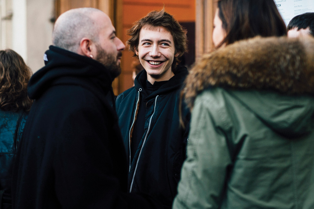 Designer Demna Gvasalia and model Paul Hameline 